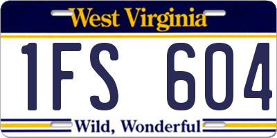 WV license plate 1FS604
