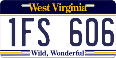 WV license plate 1FS606