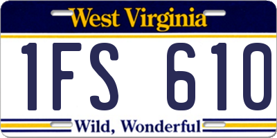 WV license plate 1FS610