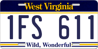 WV license plate 1FS611