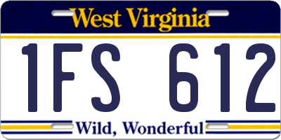 WV license plate 1FS612