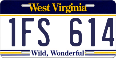 WV license plate 1FS614