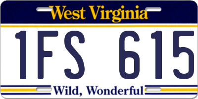 WV license plate 1FS615