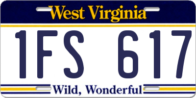WV license plate 1FS617