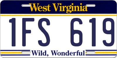WV license plate 1FS619