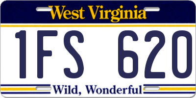 WV license plate 1FS620