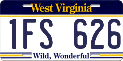 WV license plate 1FS626