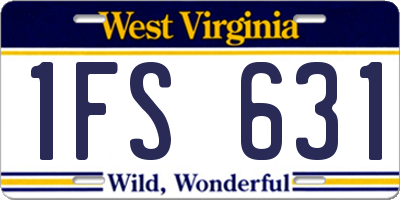 WV license plate 1FS631