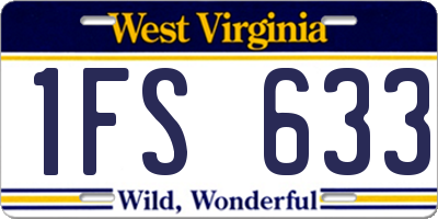 WV license plate 1FS633