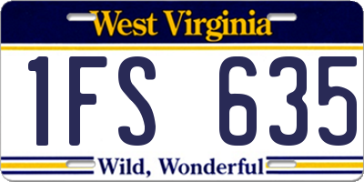 WV license plate 1FS635