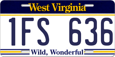 WV license plate 1FS636
