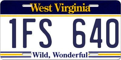 WV license plate 1FS640