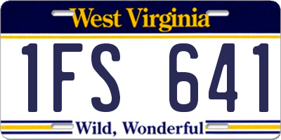 WV license plate 1FS641