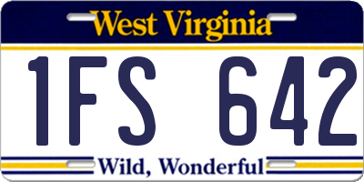 WV license plate 1FS642