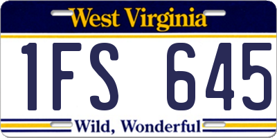 WV license plate 1FS645