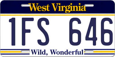 WV license plate 1FS646