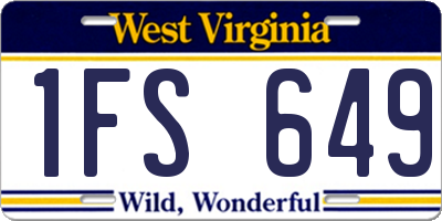 WV license plate 1FS649