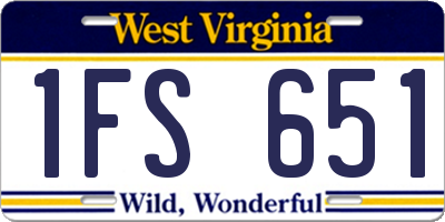 WV license plate 1FS651