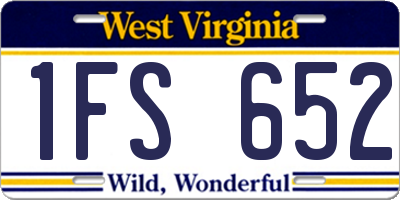 WV license plate 1FS652