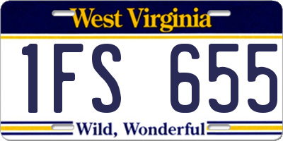 WV license plate 1FS655