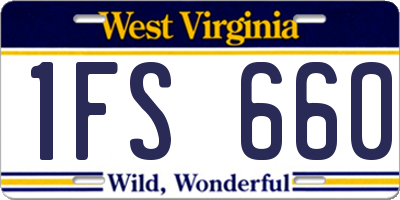 WV license plate 1FS660