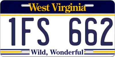 WV license plate 1FS662