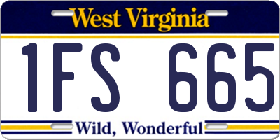 WV license plate 1FS665