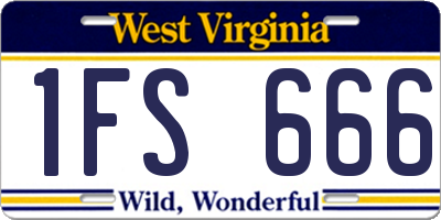 WV license plate 1FS666
