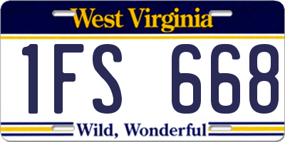 WV license plate 1FS668