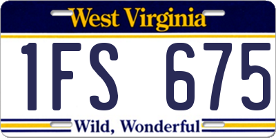 WV license plate 1FS675