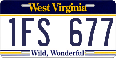 WV license plate 1FS677