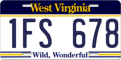 WV license plate 1FS678