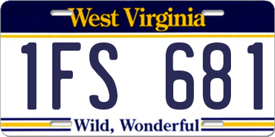 WV license plate 1FS681
