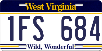 WV license plate 1FS684