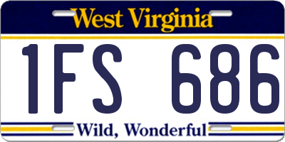 WV license plate 1FS686