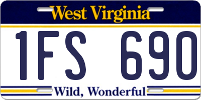 WV license plate 1FS690