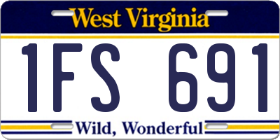 WV license plate 1FS691