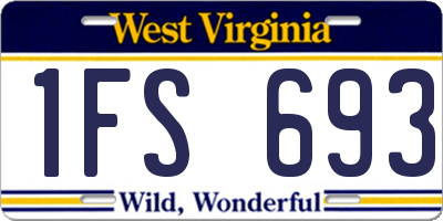 WV license plate 1FS693