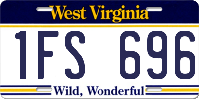 WV license plate 1FS696