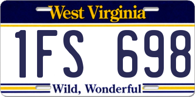 WV license plate 1FS698