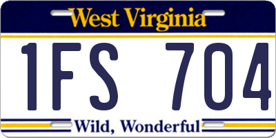 WV license plate 1FS704