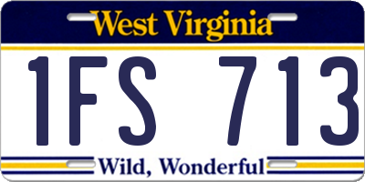 WV license plate 1FS713