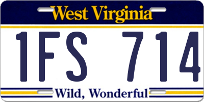 WV license plate 1FS714
