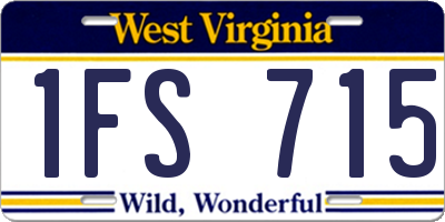 WV license plate 1FS715