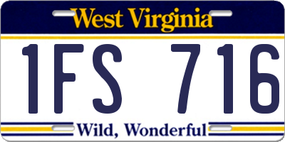 WV license plate 1FS716