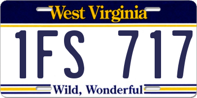WV license plate 1FS717