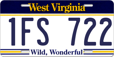 WV license plate 1FS722