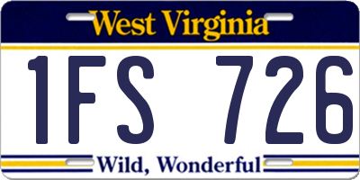 WV license plate 1FS726