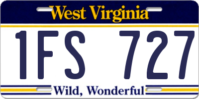WV license plate 1FS727