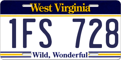 WV license plate 1FS728